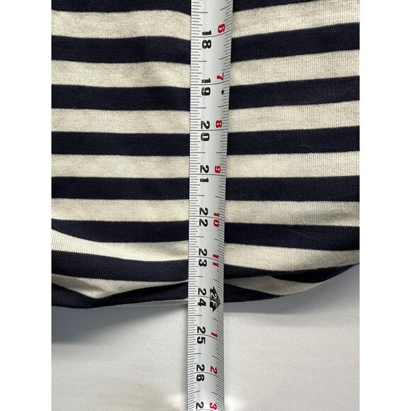 Maeve by Anthropologie Blue Striped Cowl Neck Blouse Top Medium - Picture 6 of 11